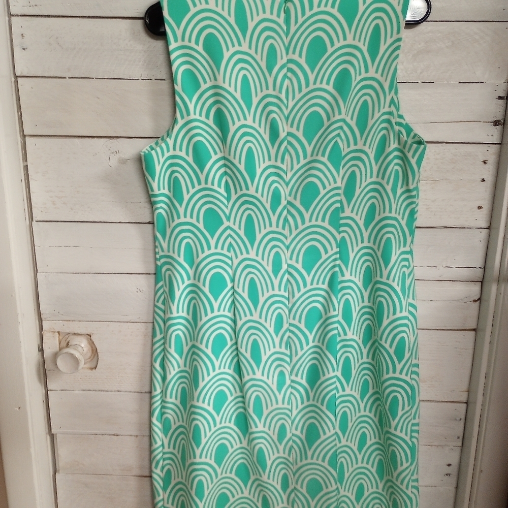 Elegant Green Patterned Dress - Picture 9 of 12